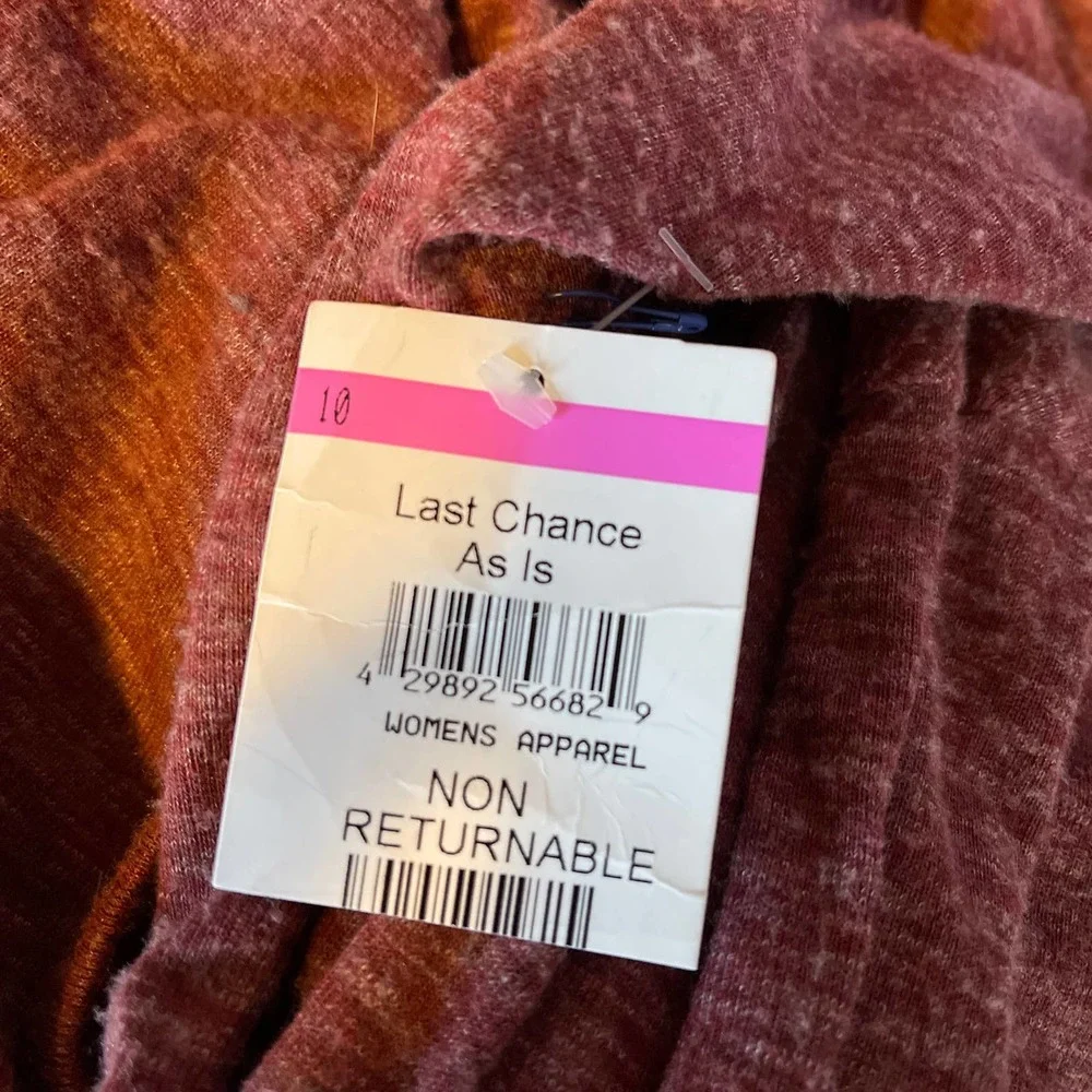 Caslon Red Syrah Heather Cozy Long Sleeve Knit Wrap Dress NWT Size L